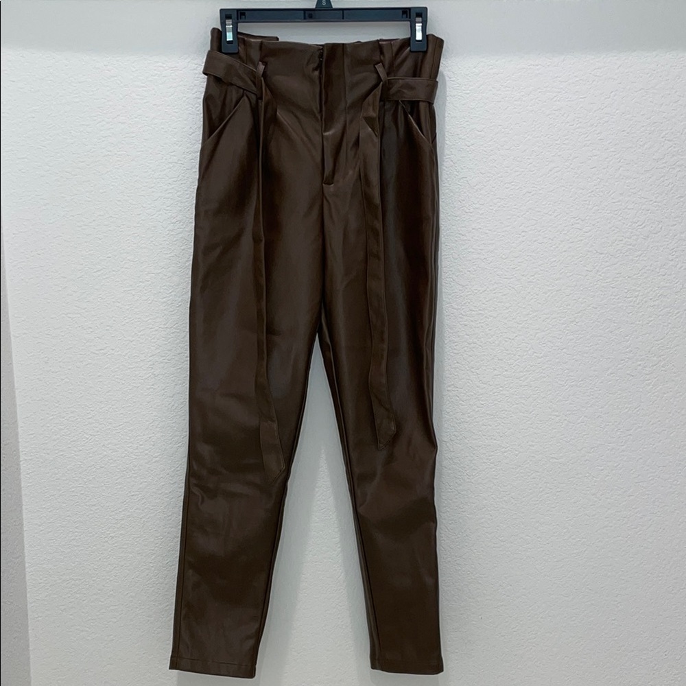Chic Brown High-Waisted Pants